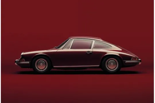 Urban Cotton Schilderijen^Glasschilderij Vintage Porsche Red