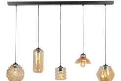 Masterlight Hanglampen^Hanglamp 2261-05-130-5-14-131 Quinto Amber
