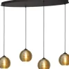 Masterlight Hanglampen^Hanglamp 2264-05-100-40-4-6 Quinto Smoke