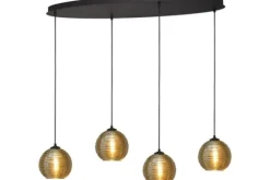 Masterlight Hanglampen^Hanglamp 2264-05-100-40-4-6 Quinto Smoke