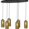 Masterlight Hanglampen^Hanglamp 2264-05-130-50-6-5 Quinto Smoke