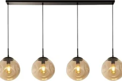 Searchlight Hanglampen^Hanglamp 22123-4BK Punch