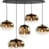 Highlight Hanglampen^Hanglamp goudkleurig glas Bellini