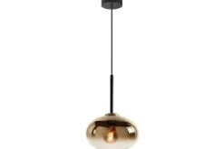 Highlight Hanglampen^Hanglamp goudkleurig glas Bellini