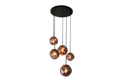 Hot Toms Luxury Lights Hanglamp 5-lichts rond Copper Boaz