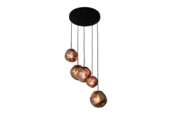 Hot Toms Luxury Lights Hanglamp 5-lichts rond Copper Boaz