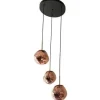 Toms Luxury Lights Hanglampen^Hanglamp 3-lichts rond Rood Boaz