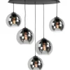 New Highlight Hanglamp Zwart Rookglas Fantasy Ovaal