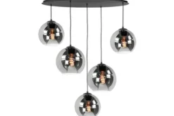 New Highlight Hanglamp Zwart Rookglas Fantasy Ovaal
