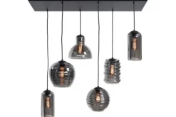 Highlight Hanglampen^Hanglamp Zwart Rookglas Fantasy