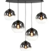 Highlight Hanglampen^Hanglamp Zwart semi-rookglas Fantasy Ovaal