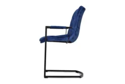 Olijk Eetkamerstoelen^Keukenstoel velvet blue Knus