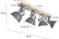 Hot Steinhauer Plafondlamp 2729GR Gearwood Mexlite