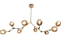 Toms Luxury Lights Plafondlamp^Plafondlamp messing amber 9-lichts Cas