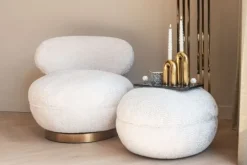 Richmond Interiors Poefen^Poef 212214 Lovely Cream Jace