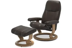 Stressless Relaxstoelen|Draaifauteuils^Relaxfauteuil + hocker Consul Classic |