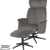 Hot Relaxfauteuil met hocker Antraciet Cosmo CH-73.027 Verdal