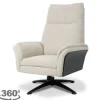 Best Label51 Relaxfauteuil met hocker Naturel DA-89.005 Zenza
