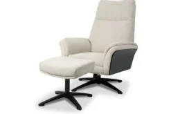 Best Label51 Relaxfauteuil met hocker Naturel DA-89.005 Zenza