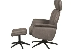 Relaxstoelen|Draaifauteuils^Relaxfauteuil met hocker Taupe Micro Suede CH-73.020 Verdal