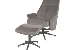 Relaxstoelen|Draaifauteuils^Relaxfauteuil met hocker Antraciet Cosmo CH-73.024 Bergen