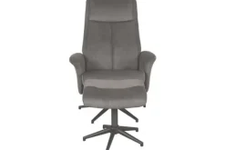 Relaxstoelen|Draaifauteuils^Relaxfauteuil met hocker Antraciet Cosmo CH-73.024 Bergen