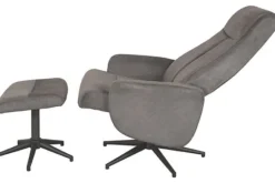 Relaxstoelen|Draaifauteuils^Relaxfauteuil met hocker Antraciet Cosmo CH-73.024 Bergen