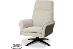 Label51 Relaxstoelen|Draaifauteuils^Relaxfauteuil met hocker Naturel DA-89.004 Zenza
