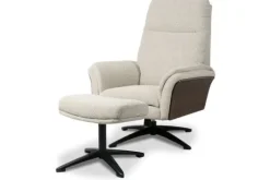 Label51 Relaxstoelen|Draaifauteuils^Relaxfauteuil met hocker Naturel DA-89.004 Zenza