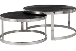 Best Richmond Interiors Salontafelset 210379 Blackbone zilver