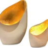 Leclercq & Bouwman Tafellampen^Tafellamp LB999-1TL small+medium keramiek mat wit-gold Nature |