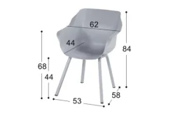 Hartman tuinmeubelen Tuinartikelen^Tuinstoel Misty Grey 11.680.006 Sophie Element