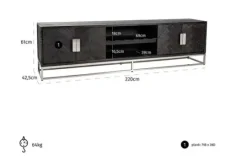 Richmond Interiors Tv-Meubels^Tv-dressoir 210230 Blackbone zilver