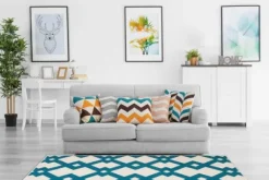 Divendo Vloerkleden^Vloerkleed 100 Ivoor Turquoise Now!