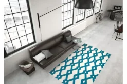 Divendo Vloerkleden^Vloerkleed 100 Ivoor Turquoise Now!