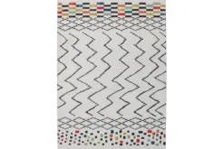 Divendo Vloerkleden^Vloerkleed 410 Wit Zwart Multi Agadir