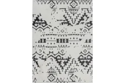 Clearance Divendo Vloerkleed 110 Wit/Zwart Agadir