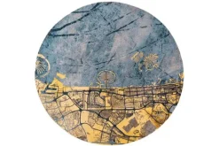 Louis de Poortere Vloerkleden^Vloerkleed Gold Sea 9698 rond | Dubai Cities |