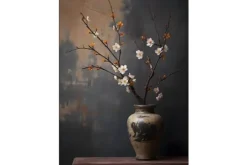 Hot Urban Cotton Wandkleed Dark Blossom Vase