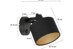 Best Steinhauer Wandlamp 3333ZW Ornoir Mexlite