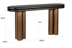 Richmond Interiors Wandtafels^Wandtafel black rustic 210870 Macaron